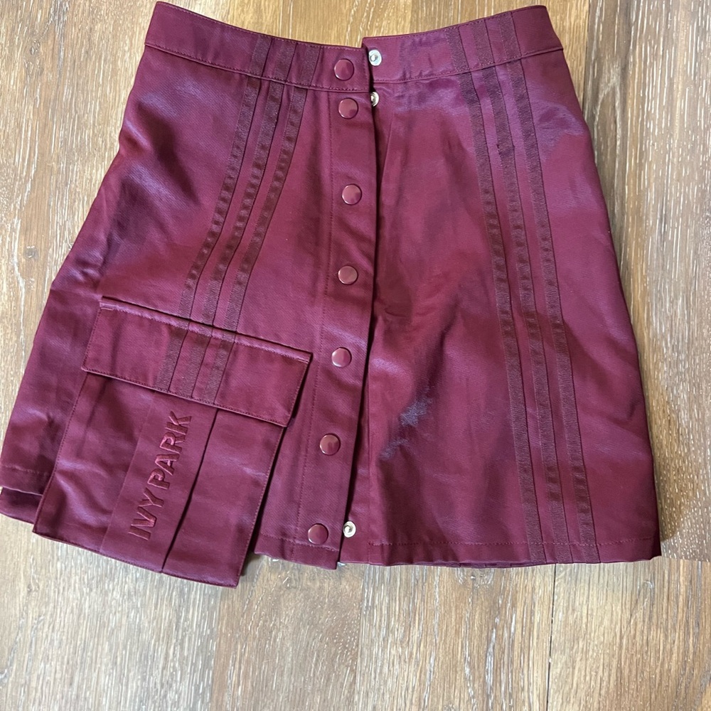 Adidas Red Asymmetrical Mini Skirt